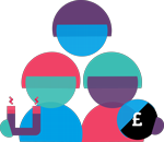 A leader above two team members with delegated roles